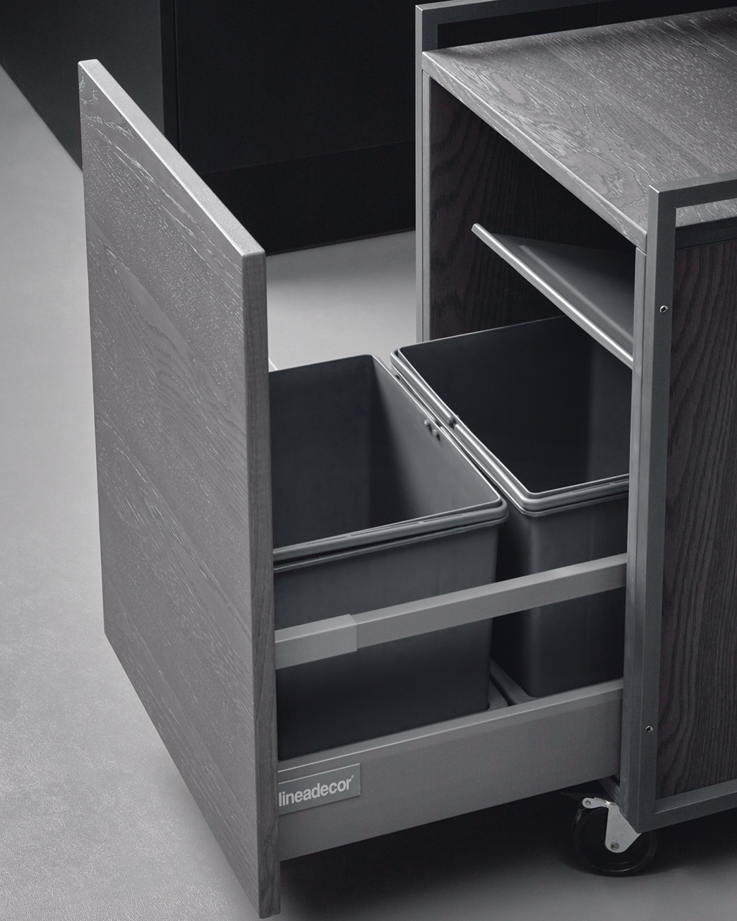 Storage Trolley with Pull-Out Waste Bin